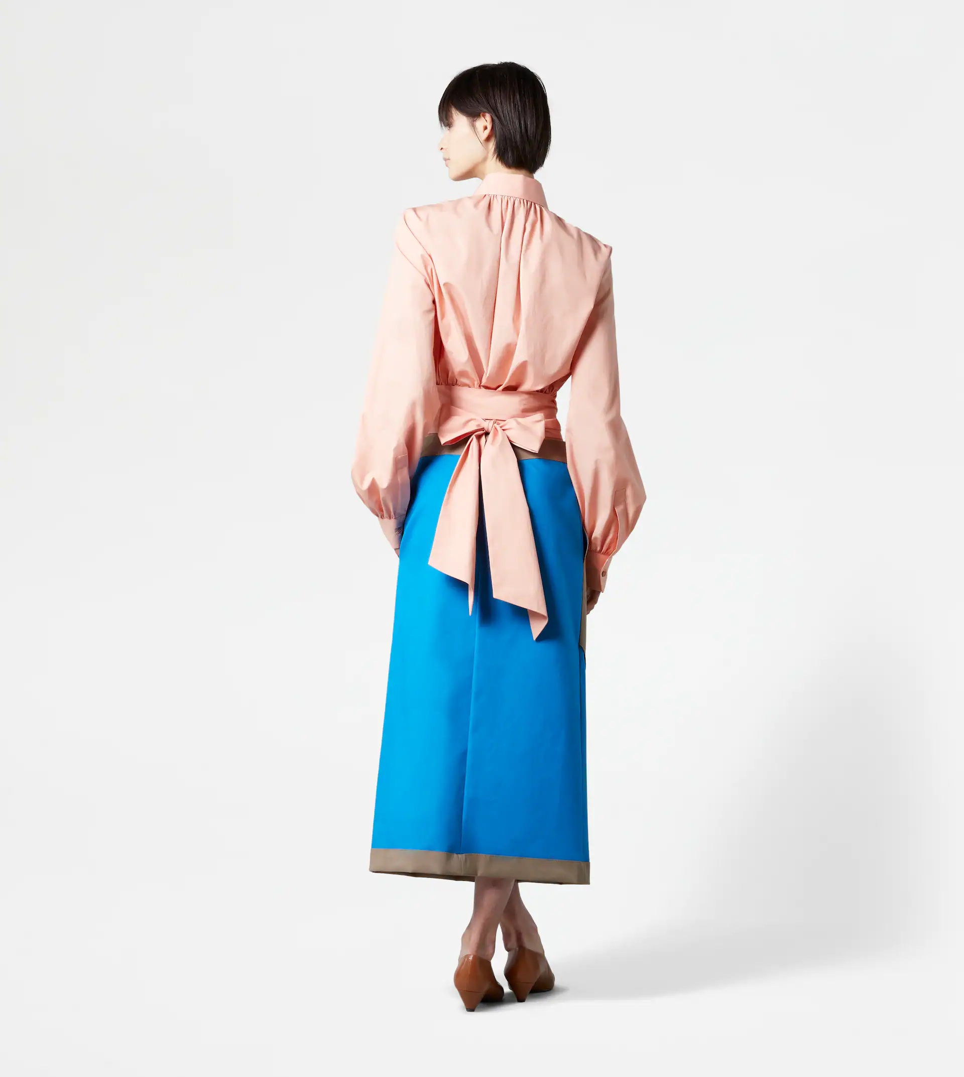 CROPPED SHIRT WITH SASH - PINK - 3