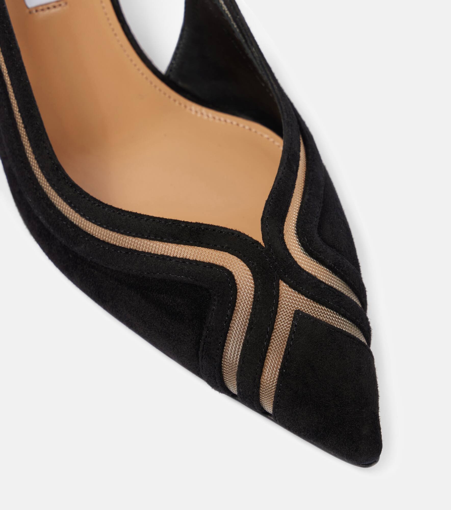 Vila 50 mesh-trimmed suede pumps - 5