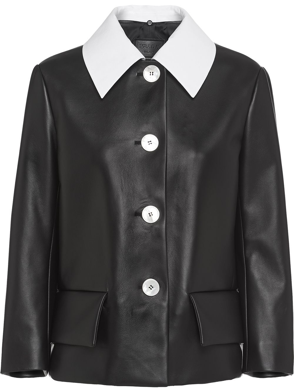 detachable contrasting collar jacket - 1