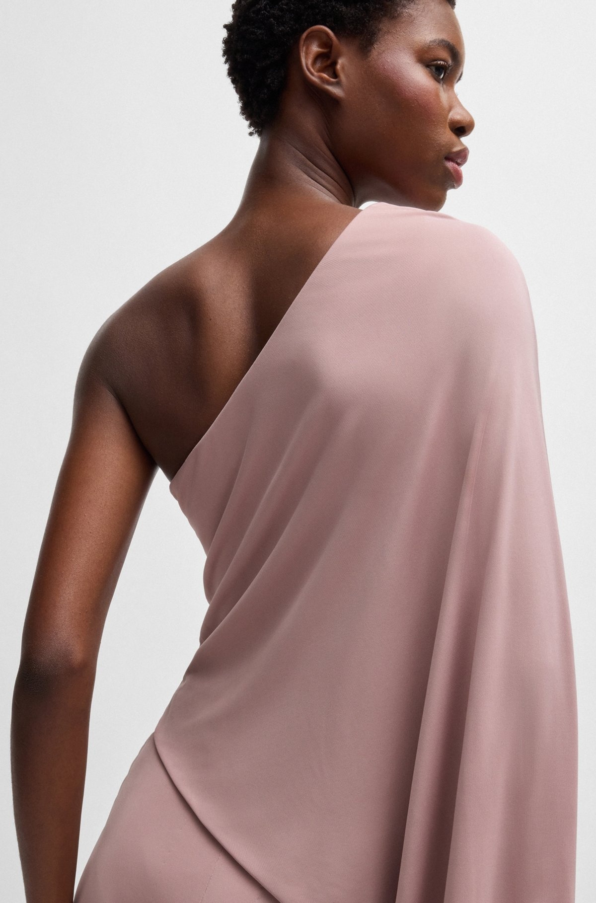NAOMI X BOSS FLOOR-LENGTH DRESS WITH ONE-SHOULDER STYLING - 6