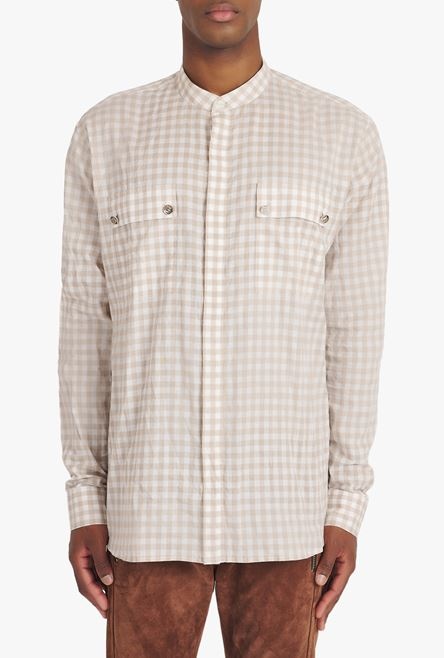 Balmain x Netflix -Sand-colored cotton shirt - 5