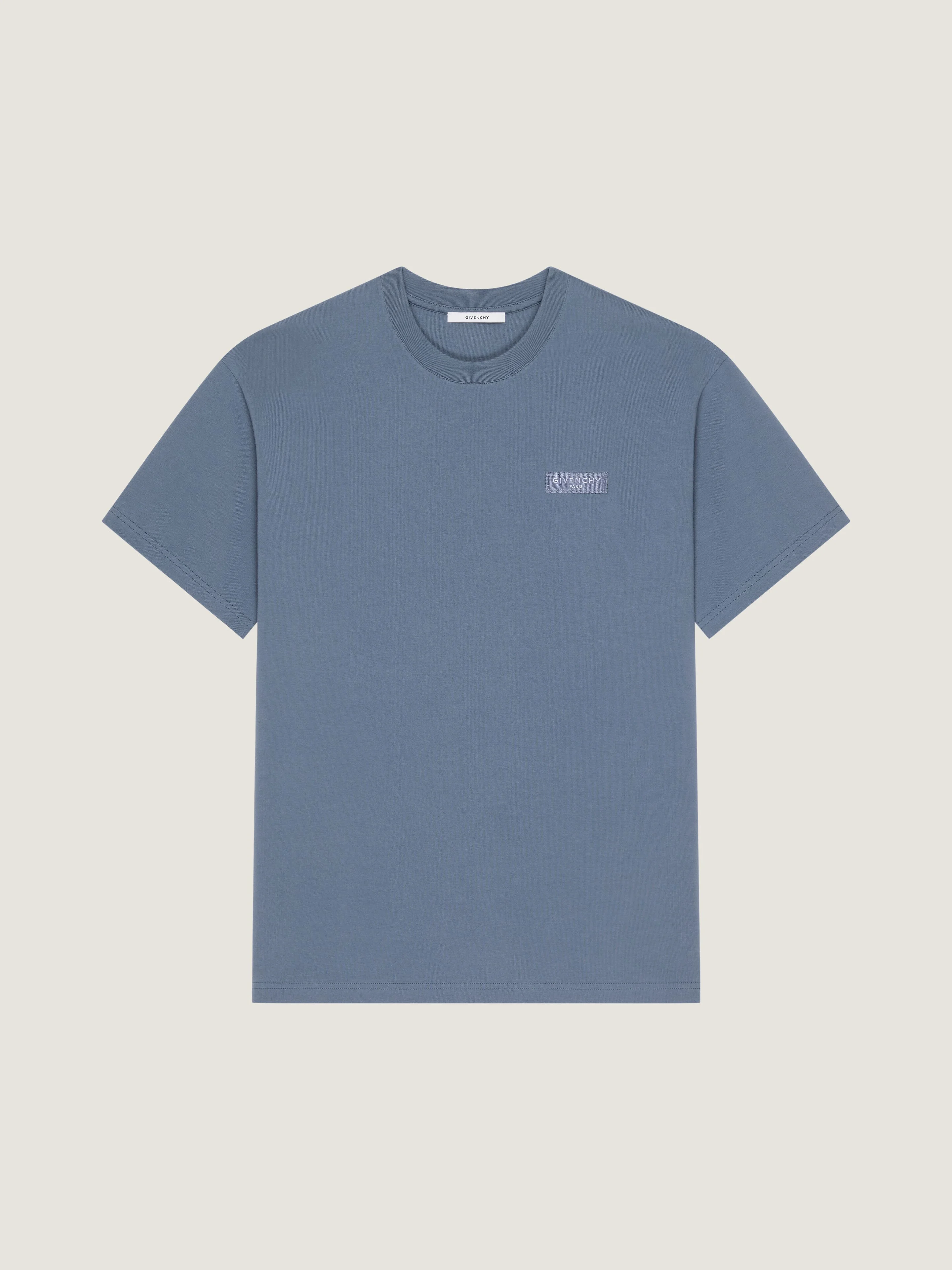 T-SHIRT IN COTTON WITH GIVENCHY PARIS GROS GRAIN - 1