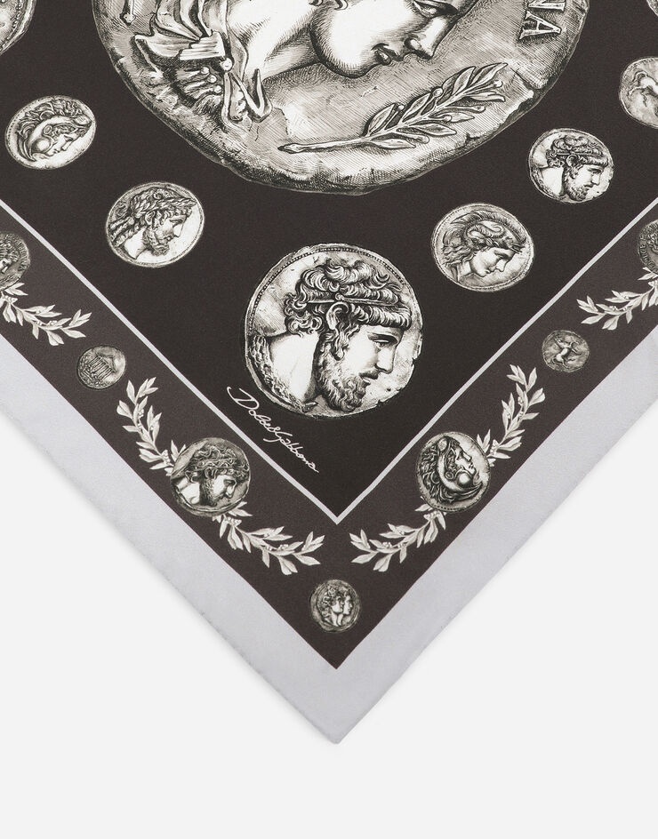 Coin print silk bandanna (50x50) - 2