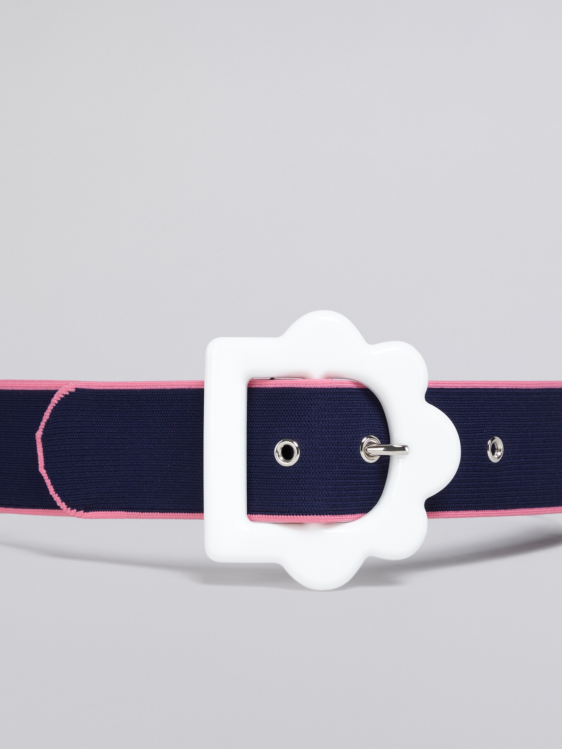 BLUE AND PINK JACQUARD FLOWER BELT - 3