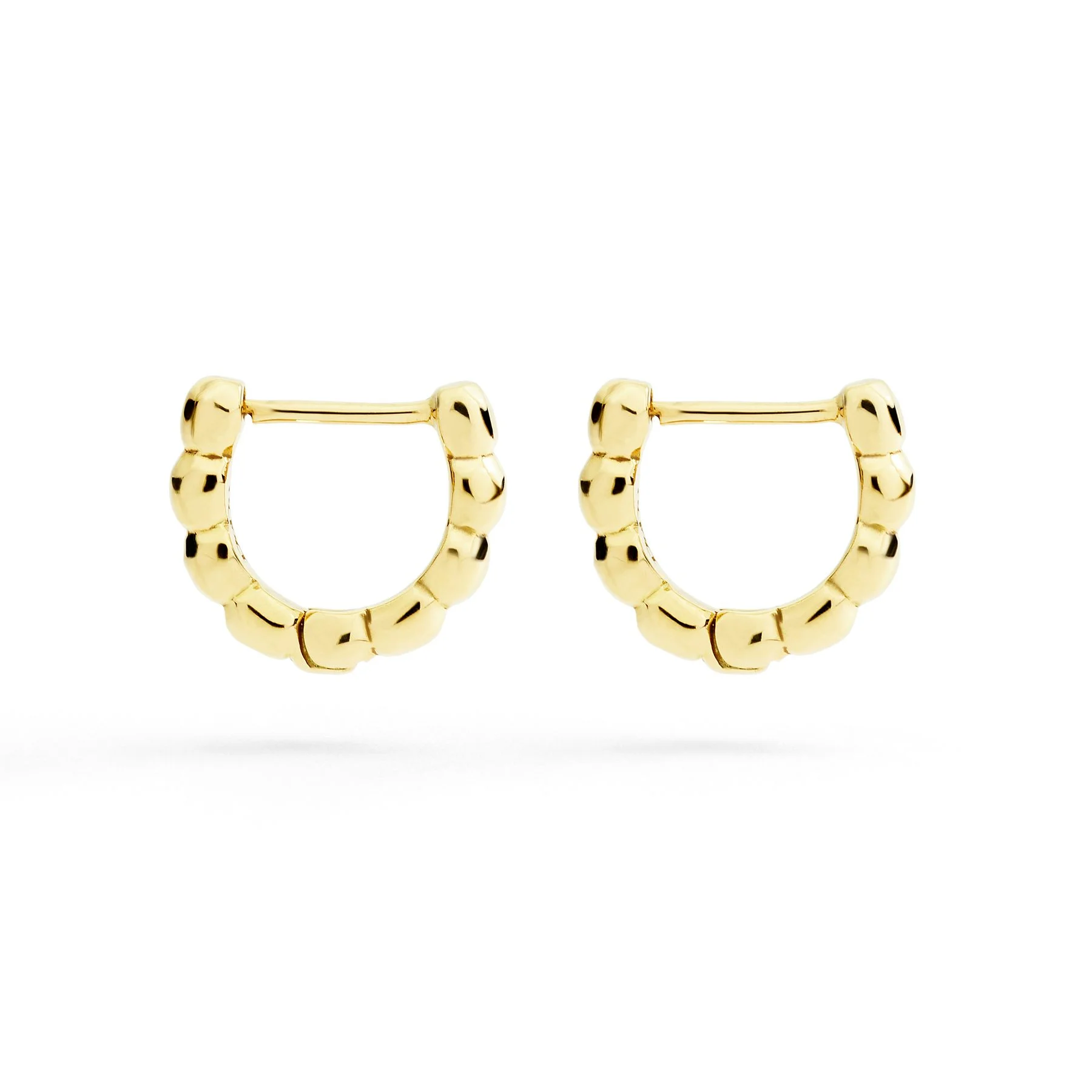 YELLOW GOLD GRANELLI HOOP EARRINGS - 1