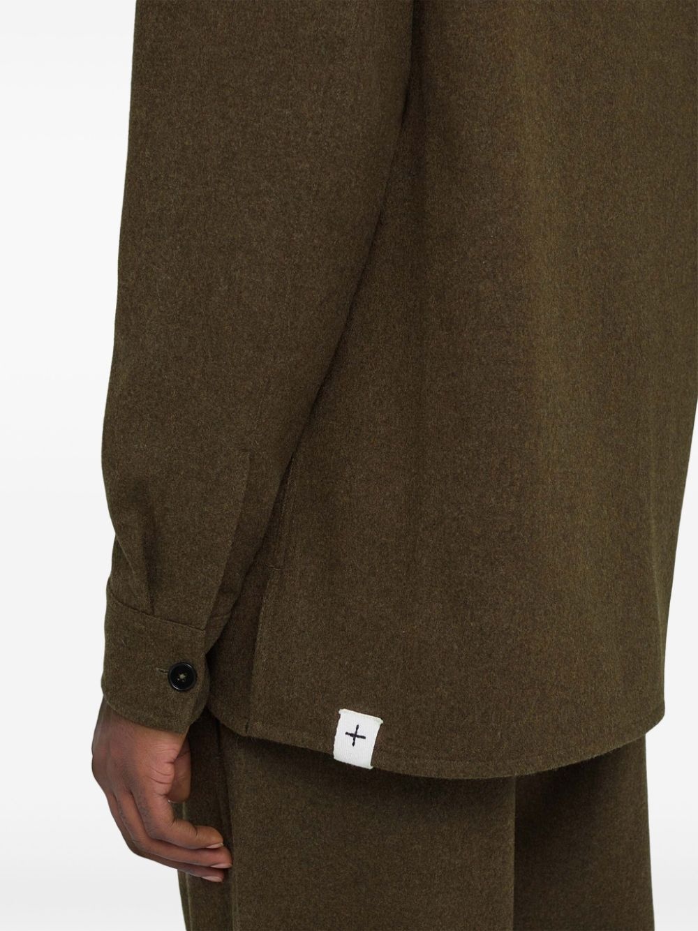 drop-shoulder flannel shirt - 5