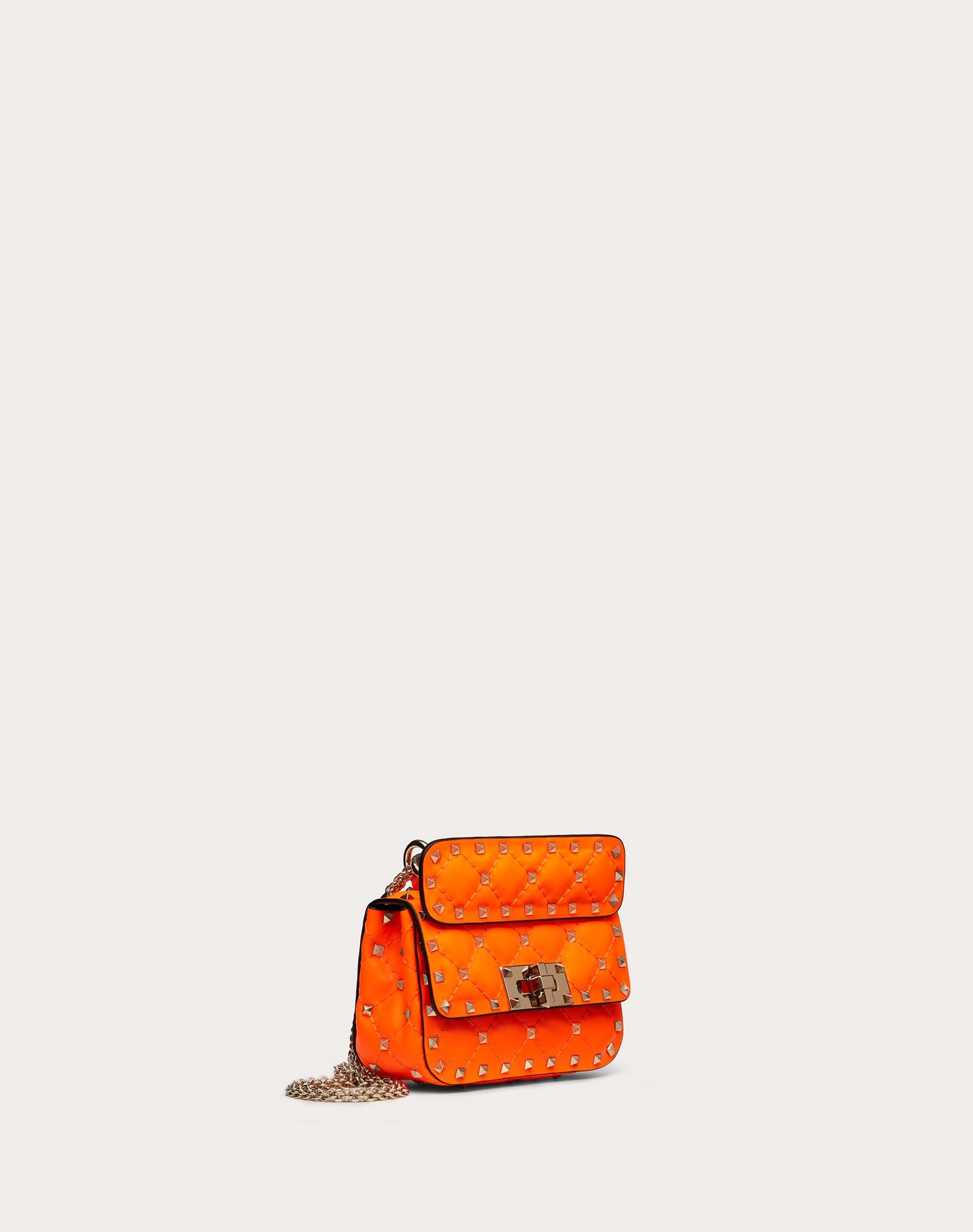 Micro Rockstud Spike fluo calfskin leather bag - 2