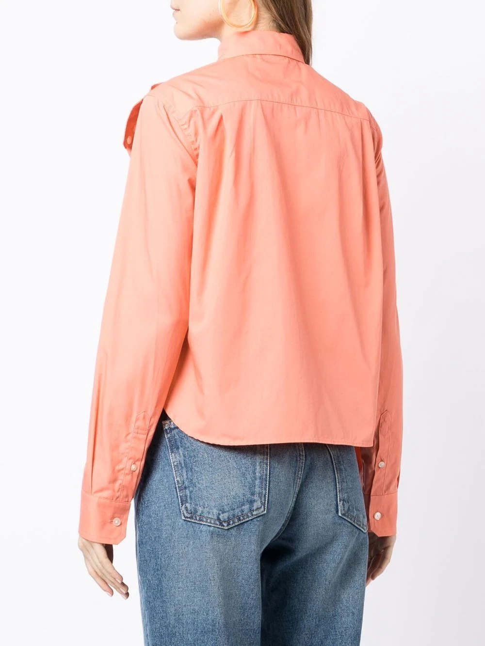 asymmetric-detail long-sleeve shirt - 4