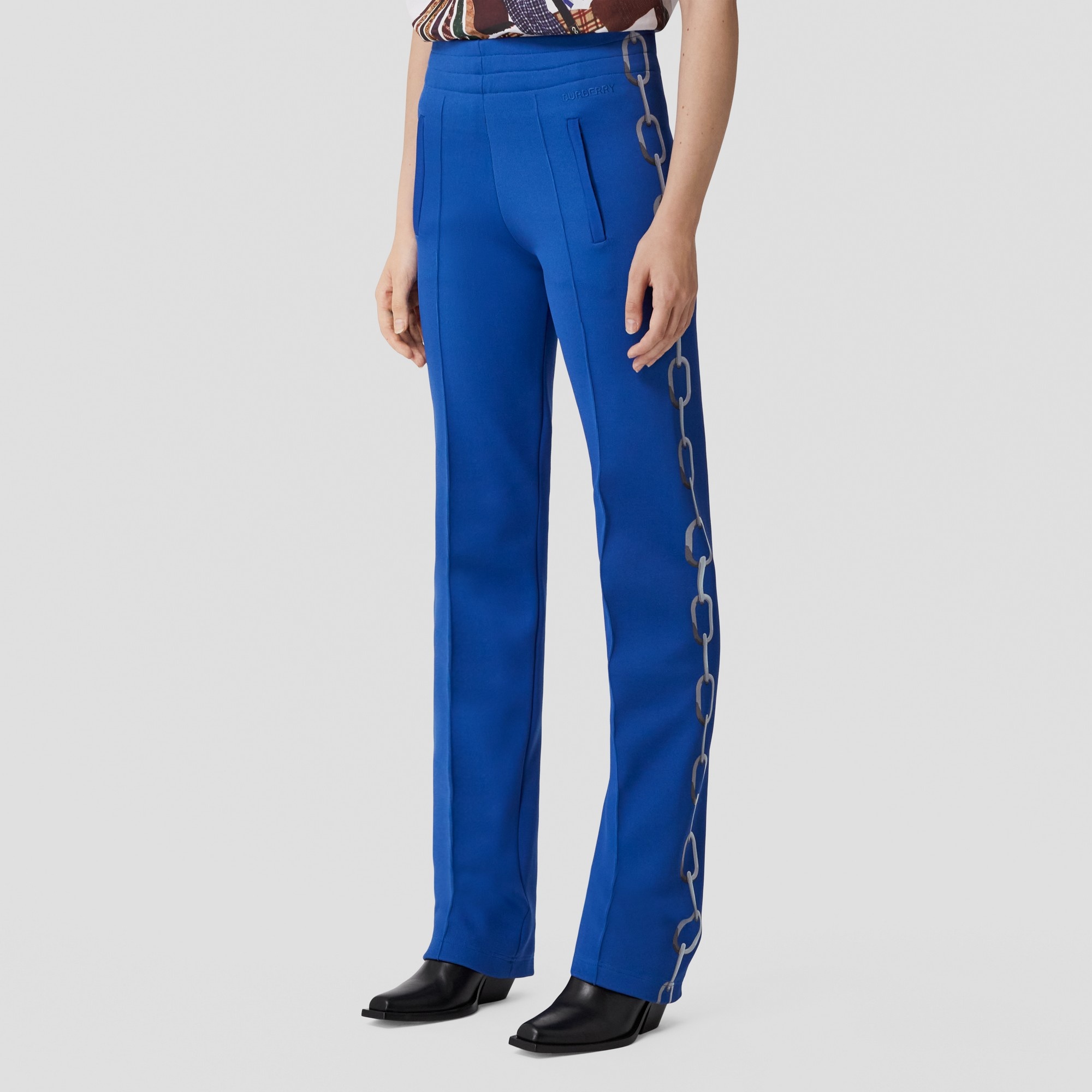Chain Print Technical Viscose Jogging Pants - 5