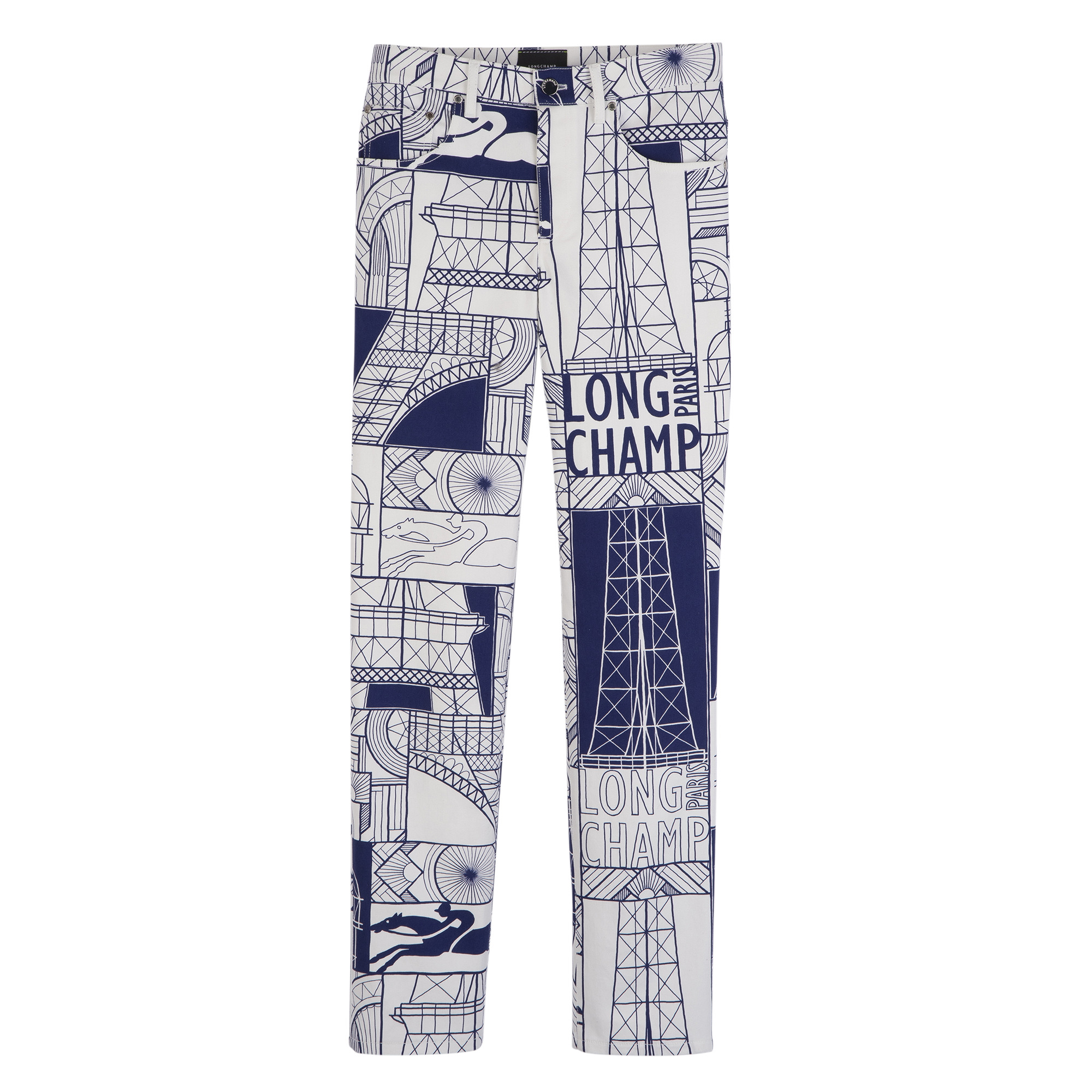 Trousers Navy - Printed cotton - 1