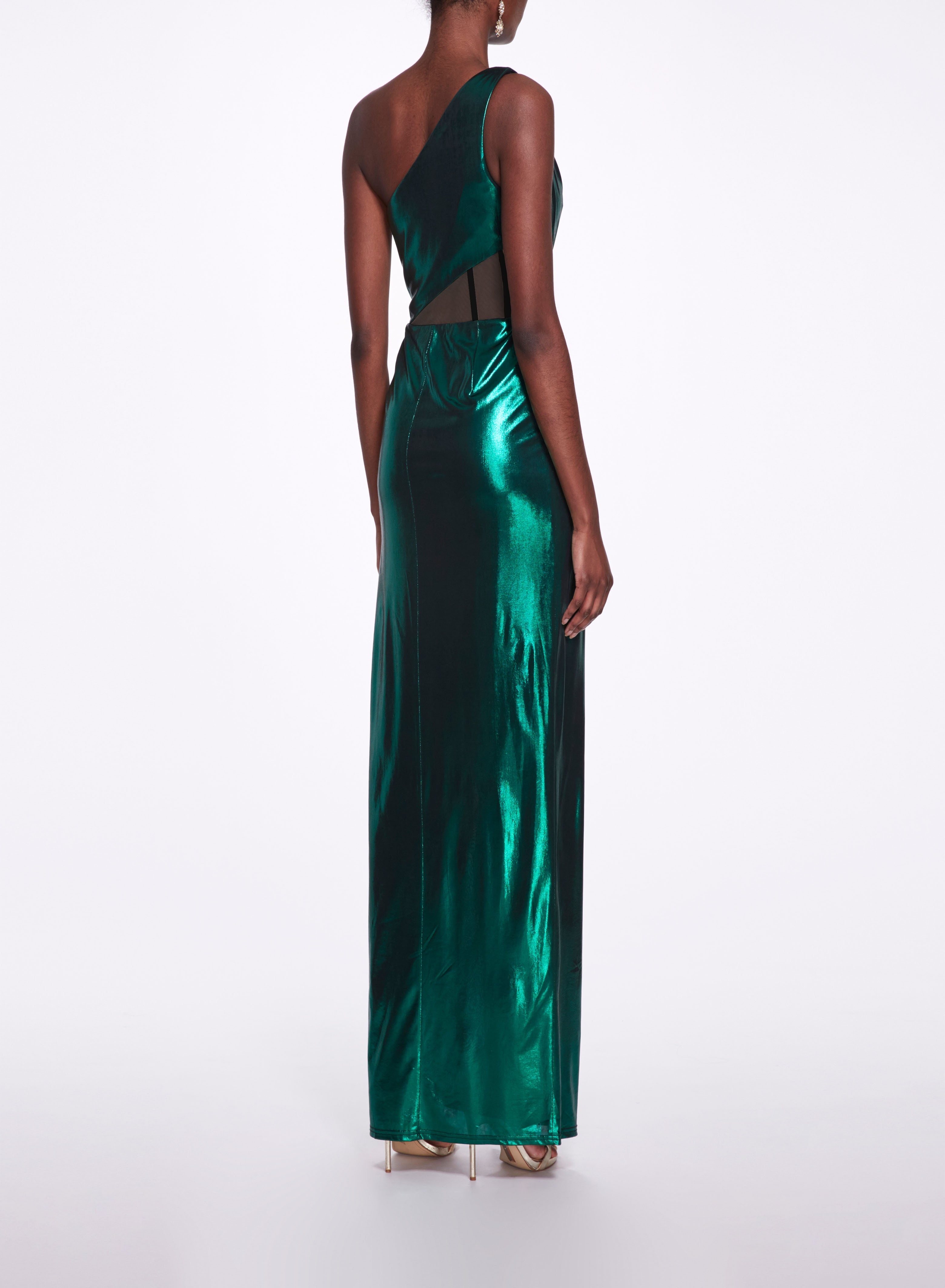 SIDE CUT-OUT FOILED GOWN - 2