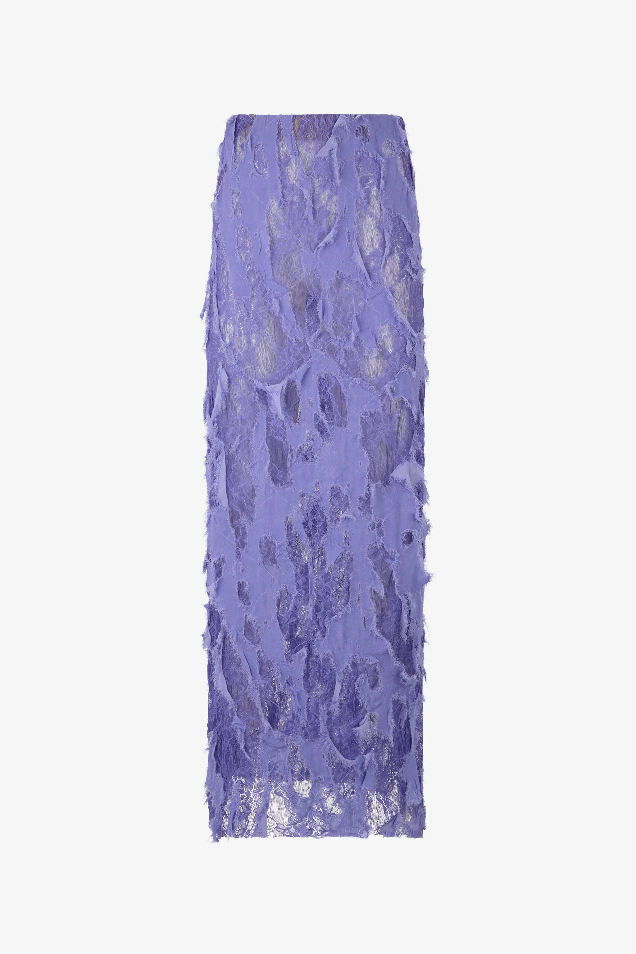 Skirt with Destroyed-Effect Lace - 1