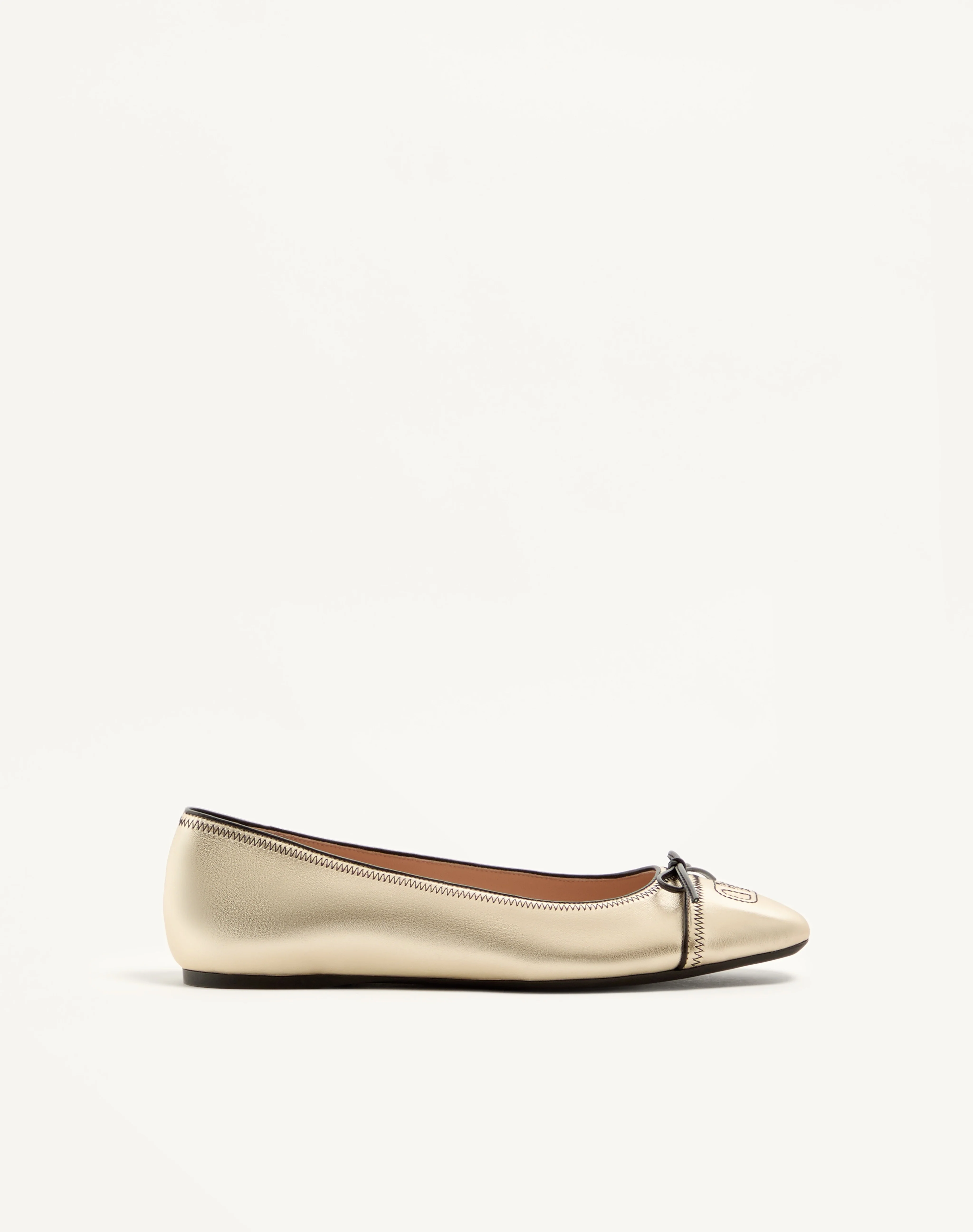 VLOGO SIGNATURE BALLERINA IN LAMINATED NAPPA 05MM - 1