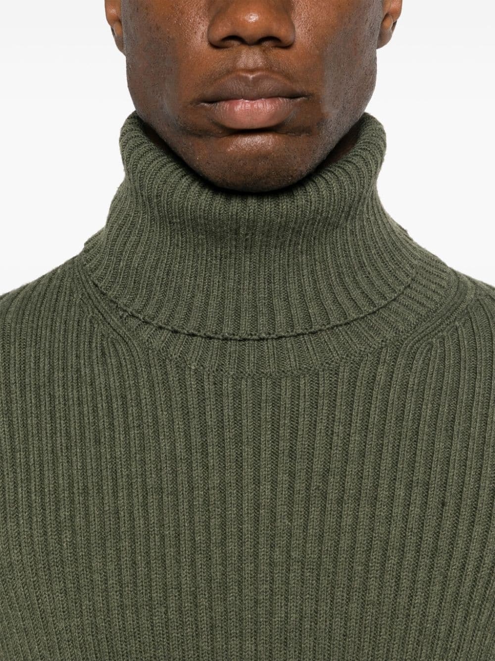 roll-neck ribbed-knit jumper - 5