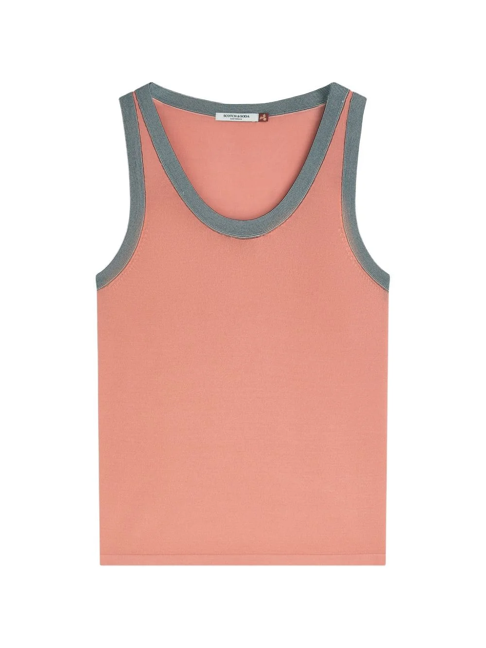 ribbed-trim tank top - 1