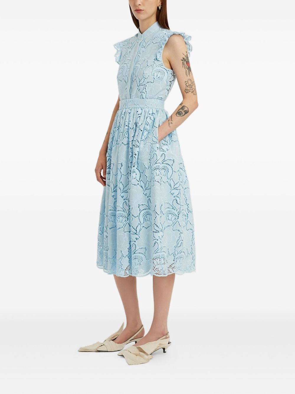 floral-lace midi skirt - 3