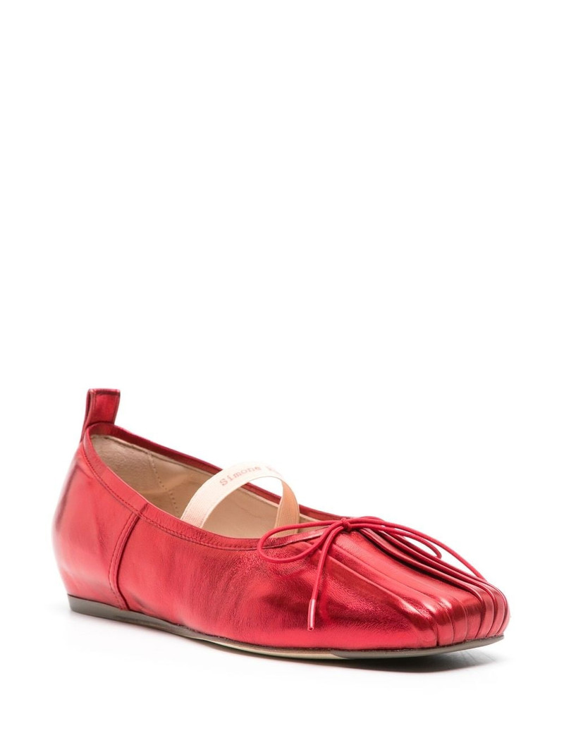 Simone Rocha pleated metallic ballerina shoes outlook