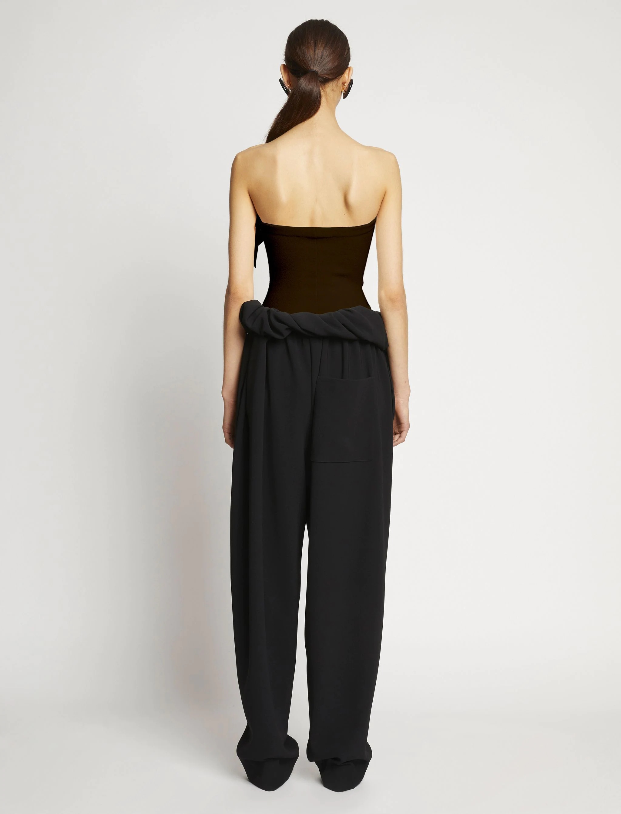 two-tone strapless knitted top - 5