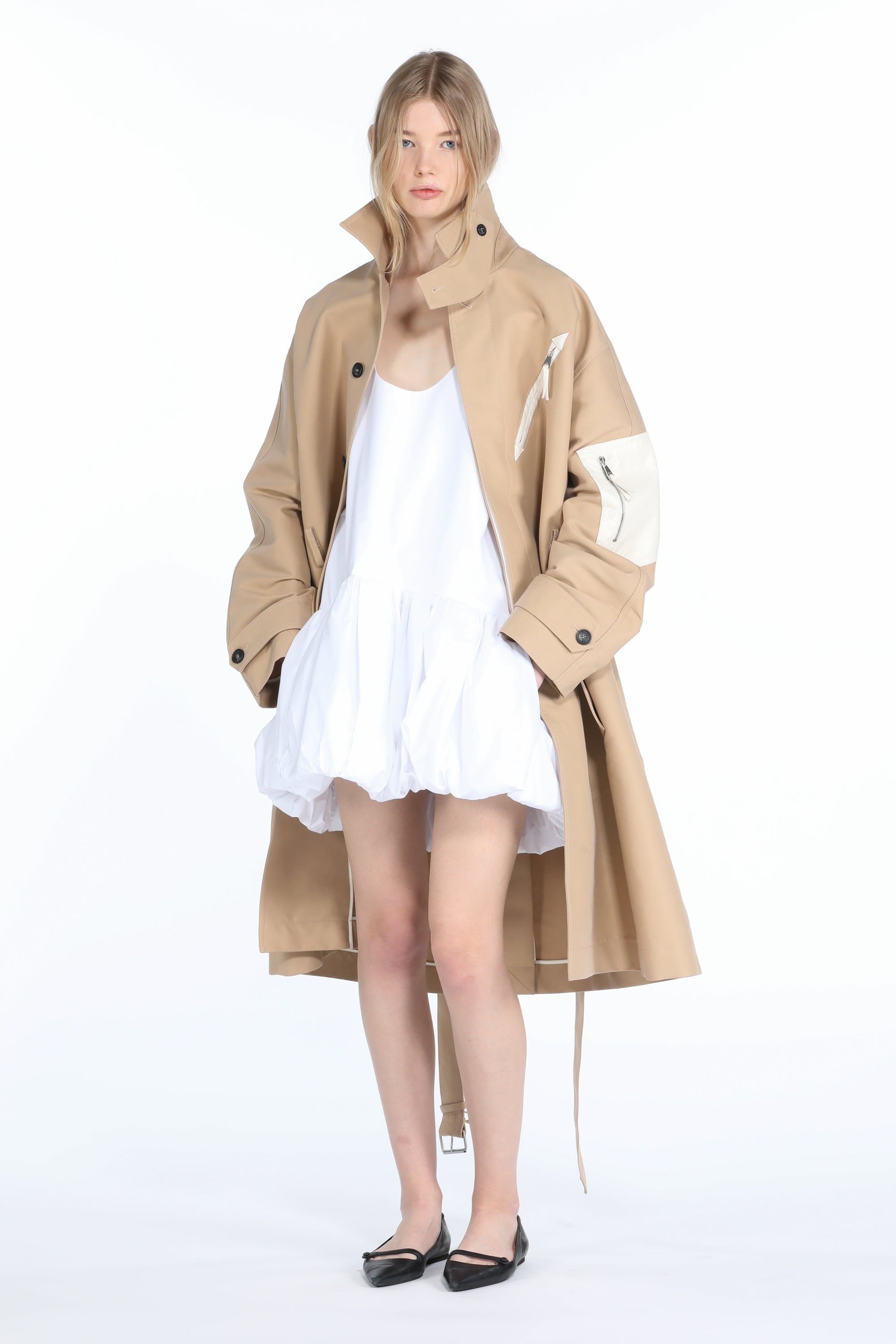 BUBBLE-HEM COTTON DRESS - 4
