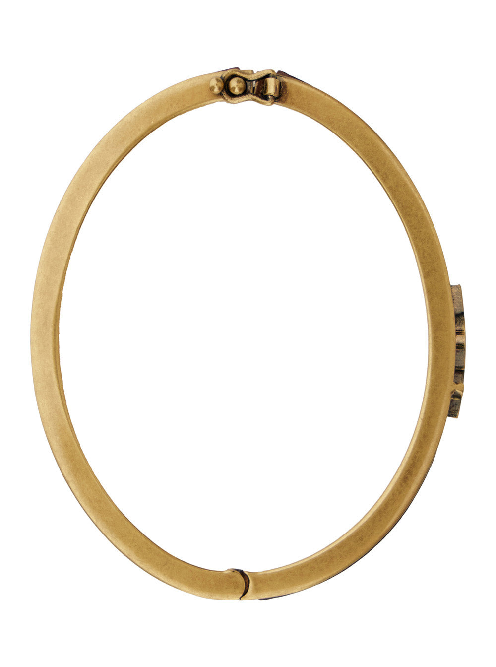 Saint Laurent Women Brown And Gold Colored Bracelt With Cassandre In Metal And Leather Woman - 2