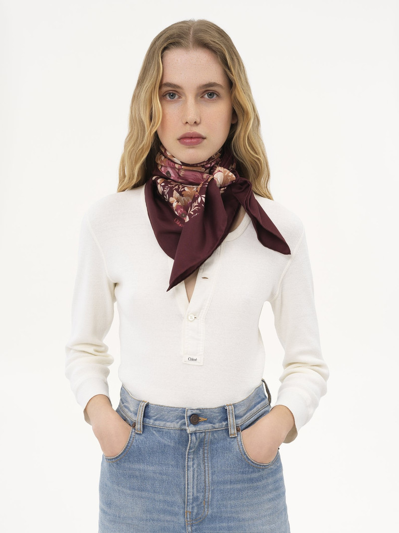 Chloé THE CHLOÉ ROSES SQUARE SCARF IN SILK TWILL outlook