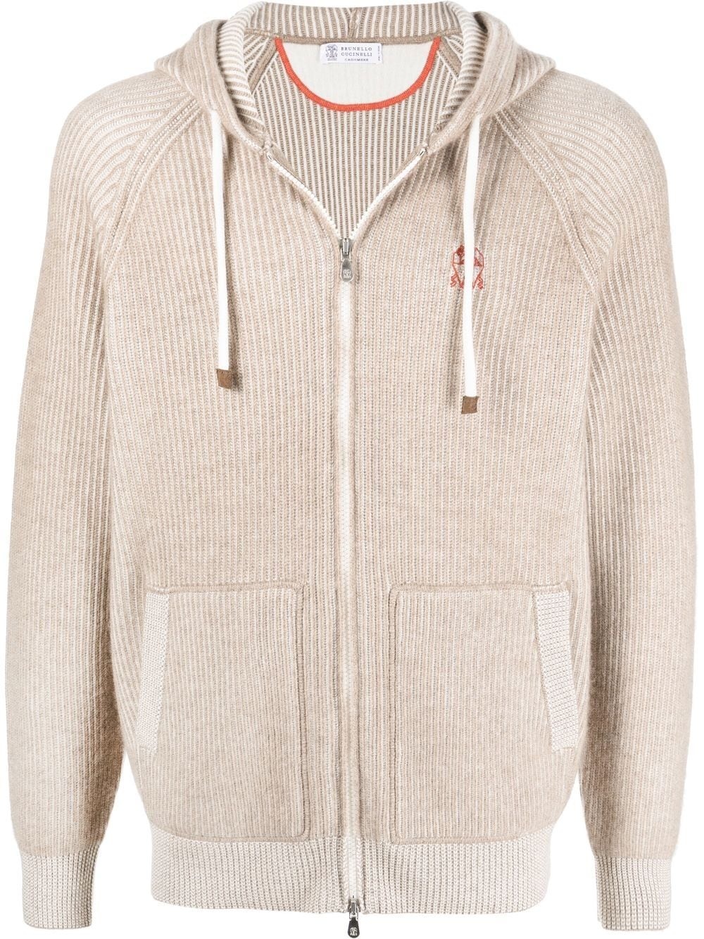 zip-up hooded cardigan - 1