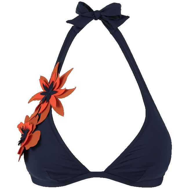 Women Halter Bikini Top Fleurs 3D - 1