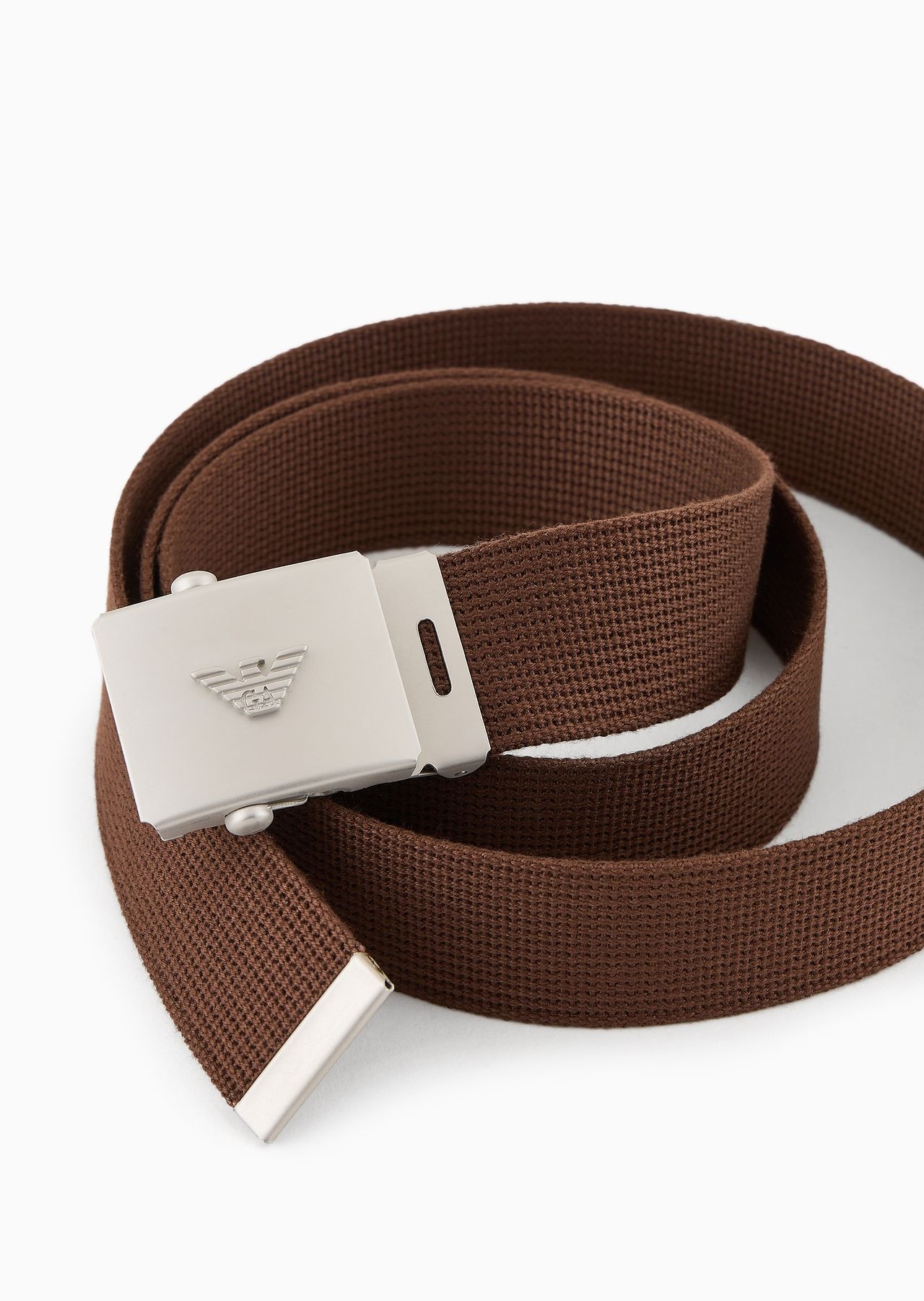 Emporio Armani Sustainability Values Capsule Collection webbing belt with buckle - 2