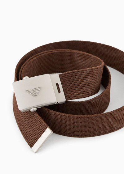 EMPORIO ARMANI Emporio Armani Sustainability Values Capsule Collection webbing belt with buckle outlook