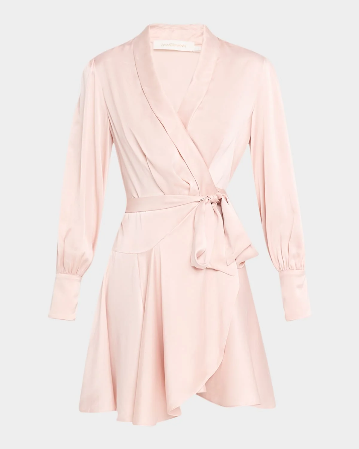 Silk Wrap Mini Dress - 1