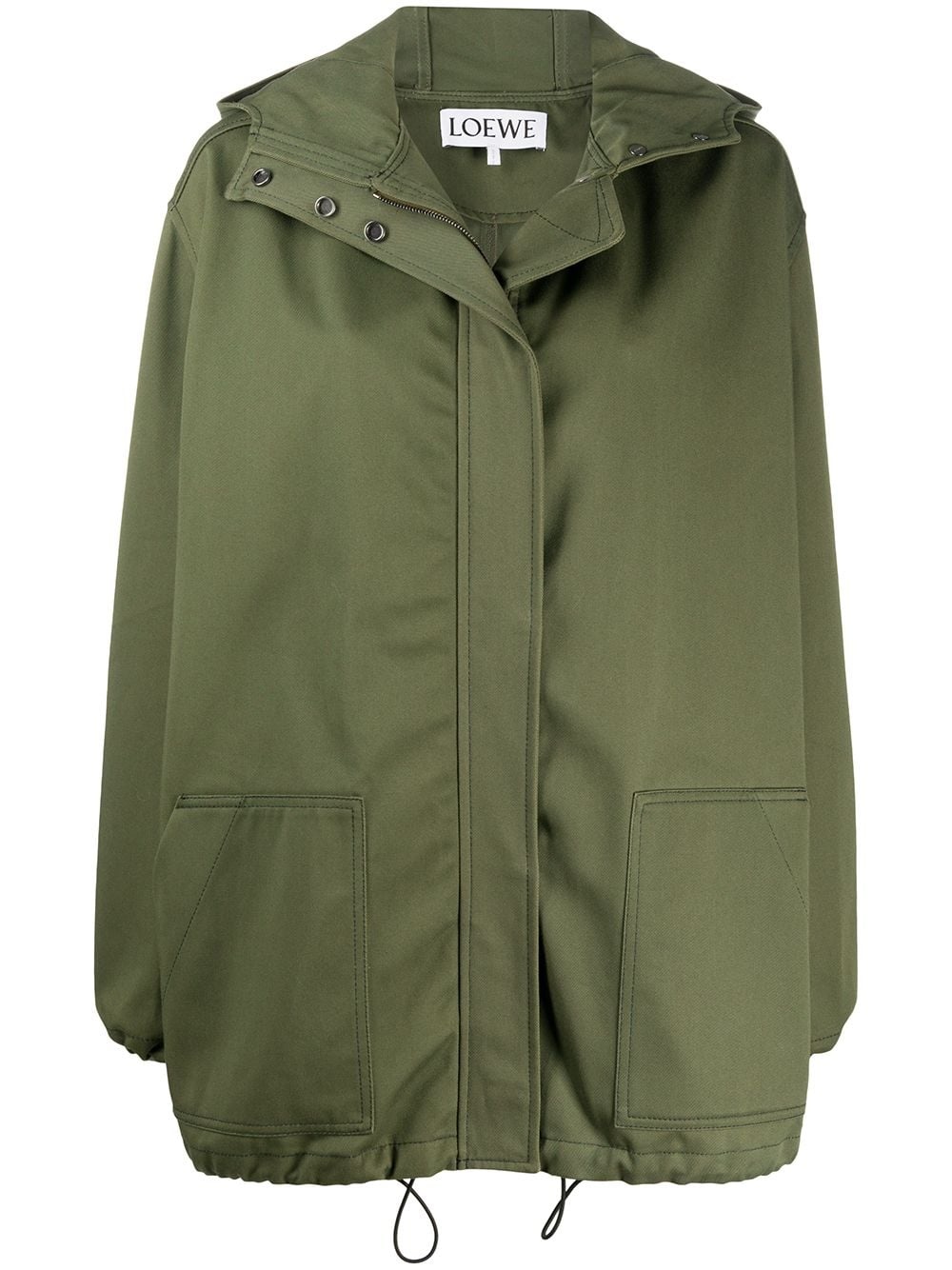 hooded zip-up parka coat - 1