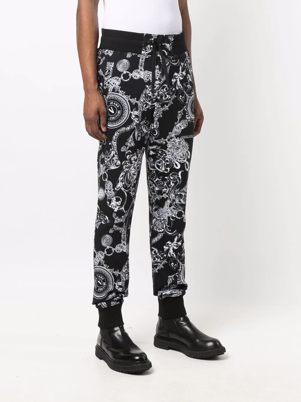 baroque-pattern print track pants - 3