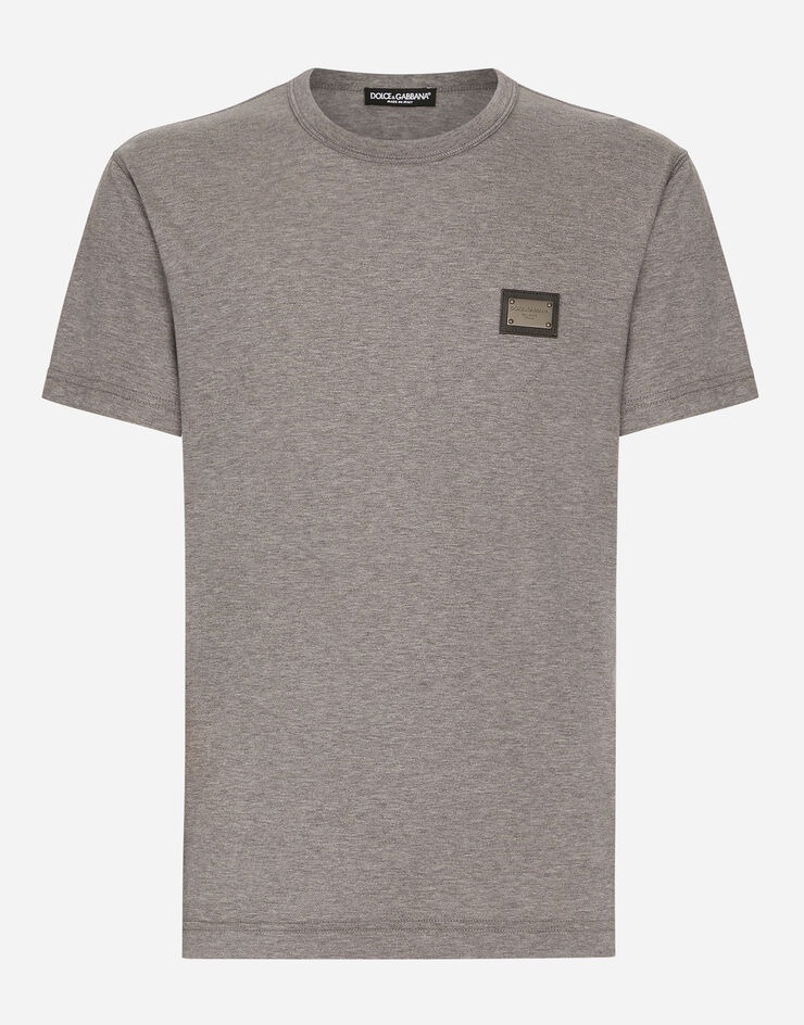 Cotton T-shirt with branded tag - 1