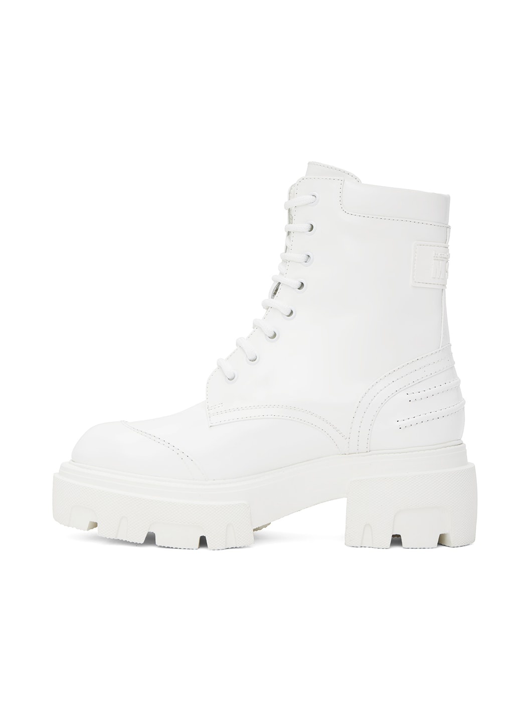 White Lace-Up Boots - 3