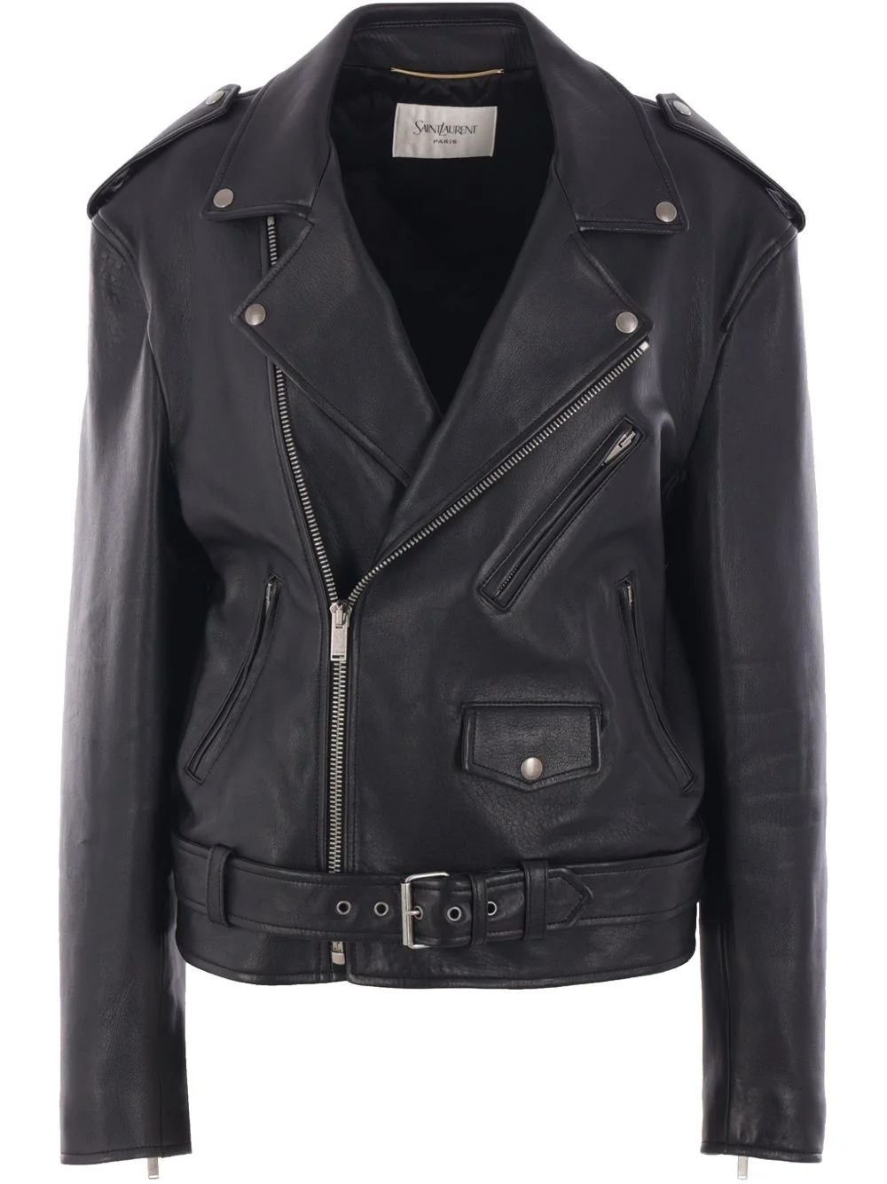long biker jacket in lambskin - 1