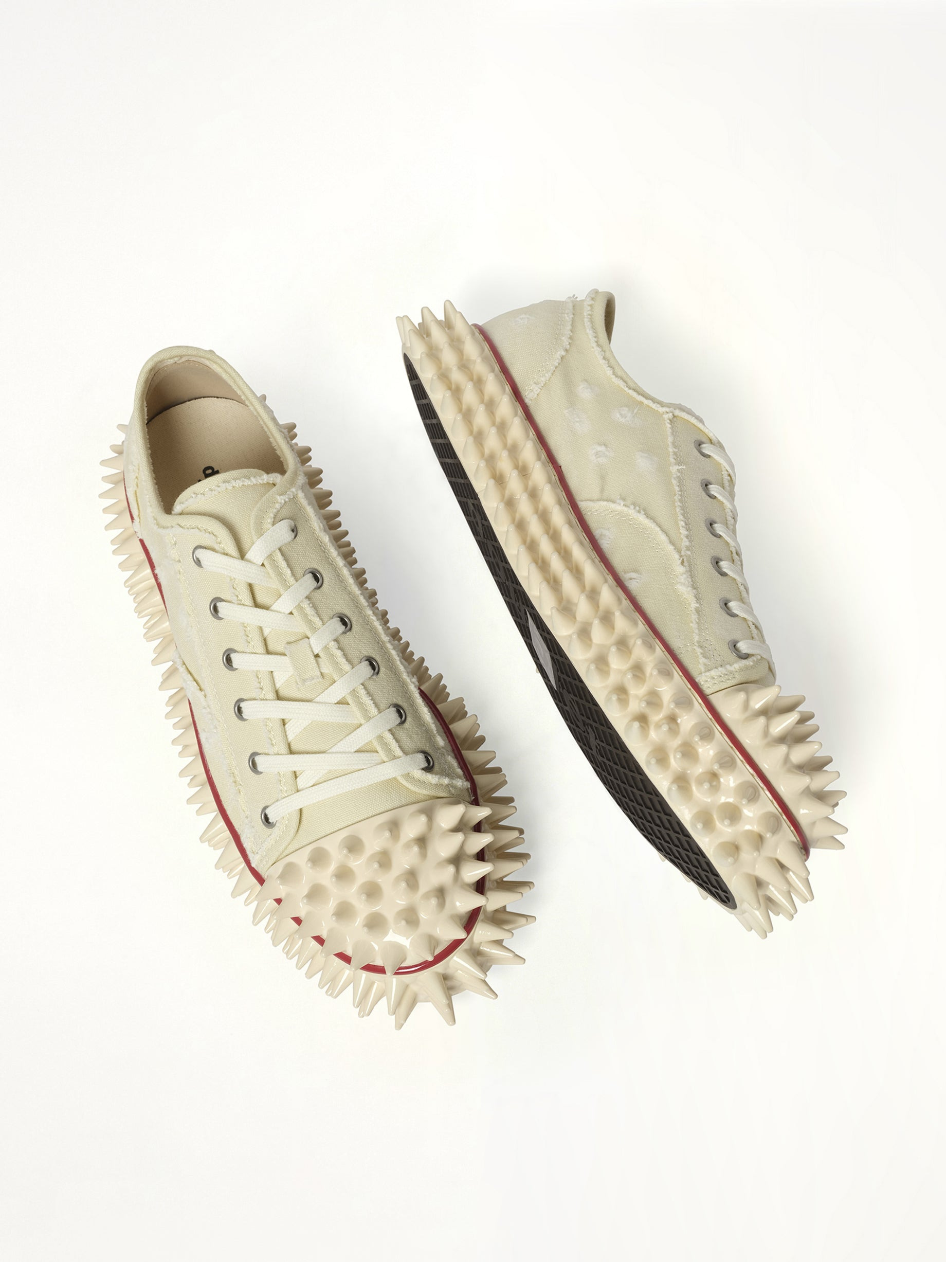 Spiky Canvas Sneaker in Ivory - 4