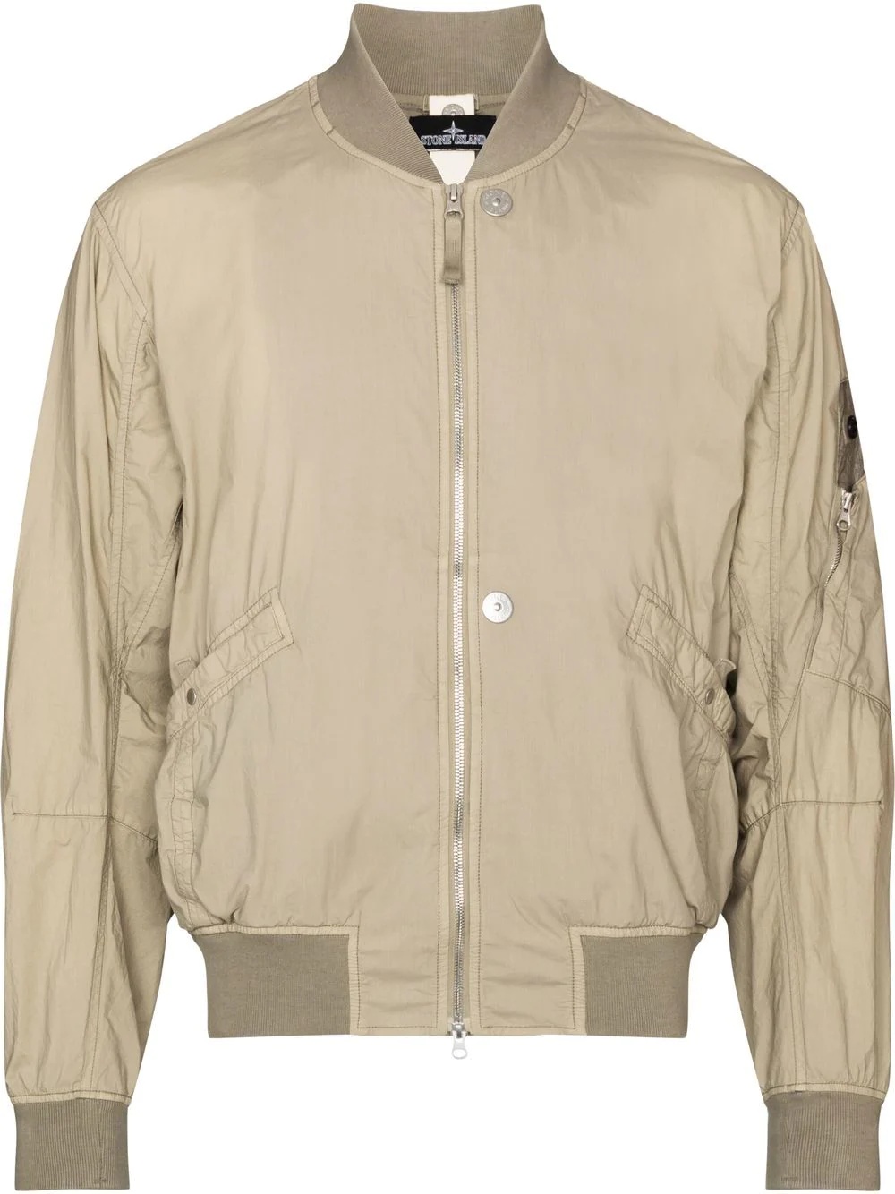 zip-fastening bomber jacket - 1