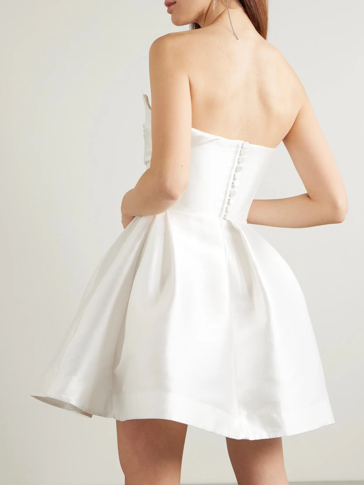 alex perry mini dress white Alex Perry Strapless Draped Sateen Mini Dress - Women - White Dresses