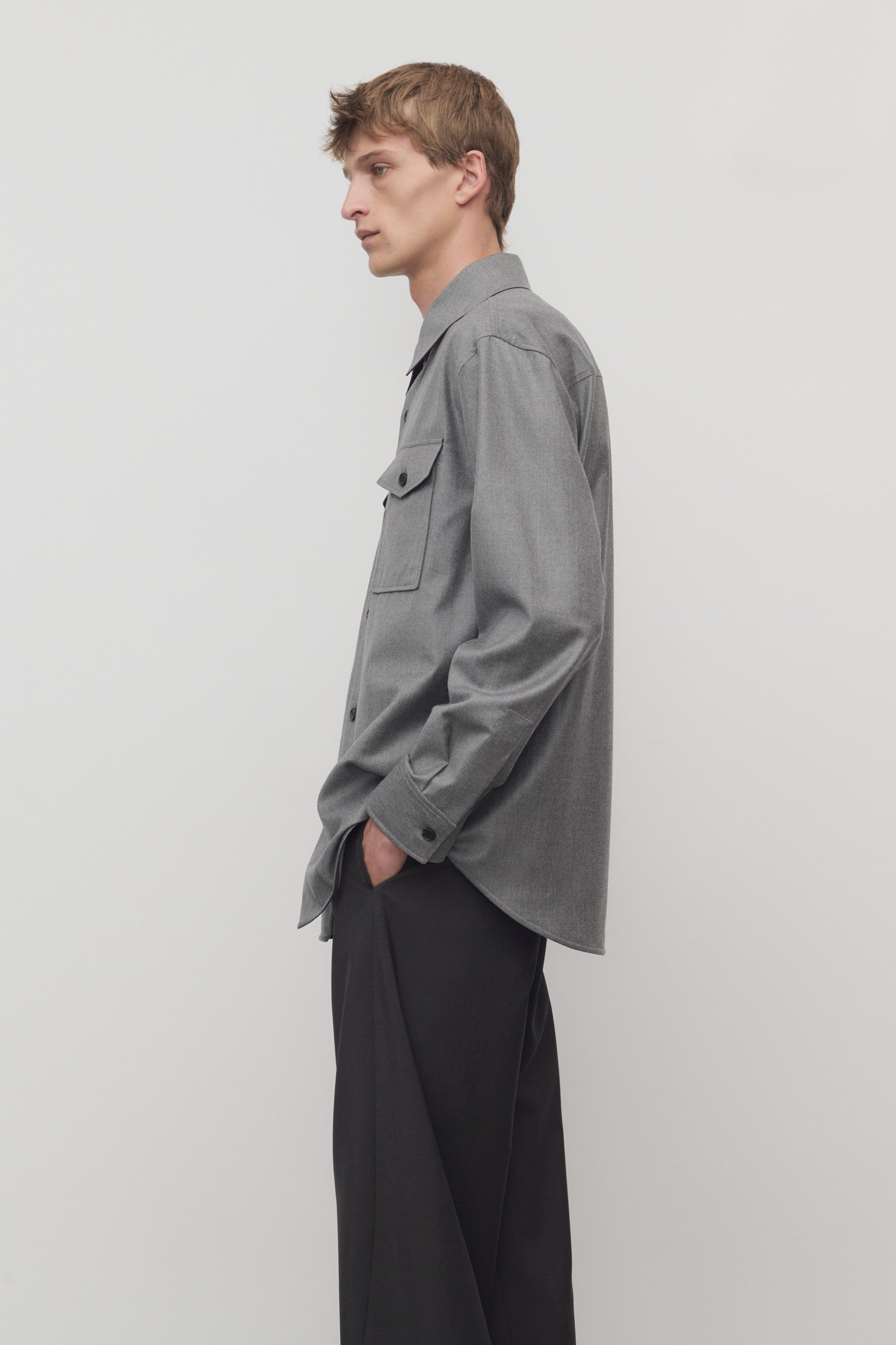 Dashiell Shirt in Virgin Wool - 4
