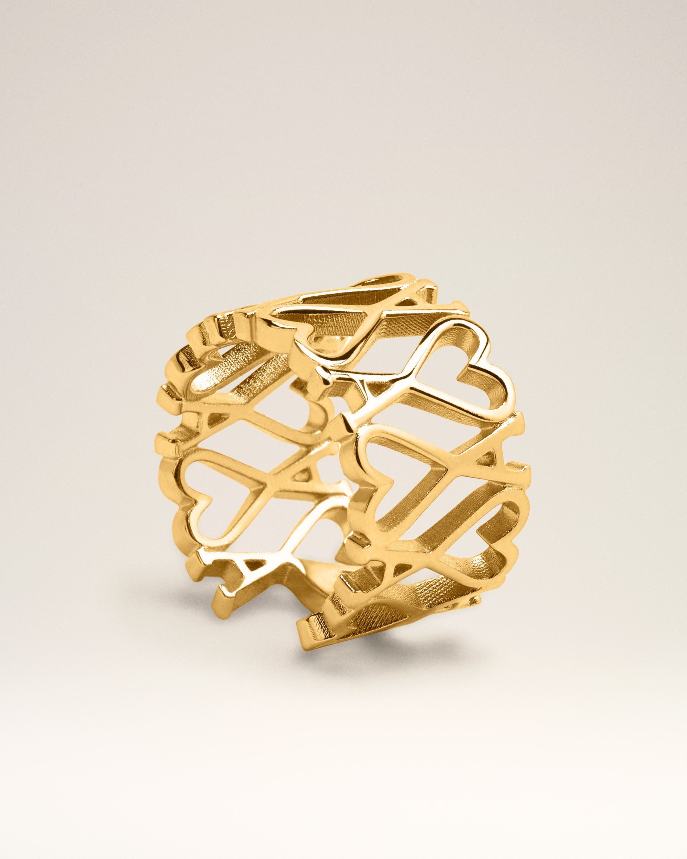 GOLD BRASS AMI DE COEUR RING - 3