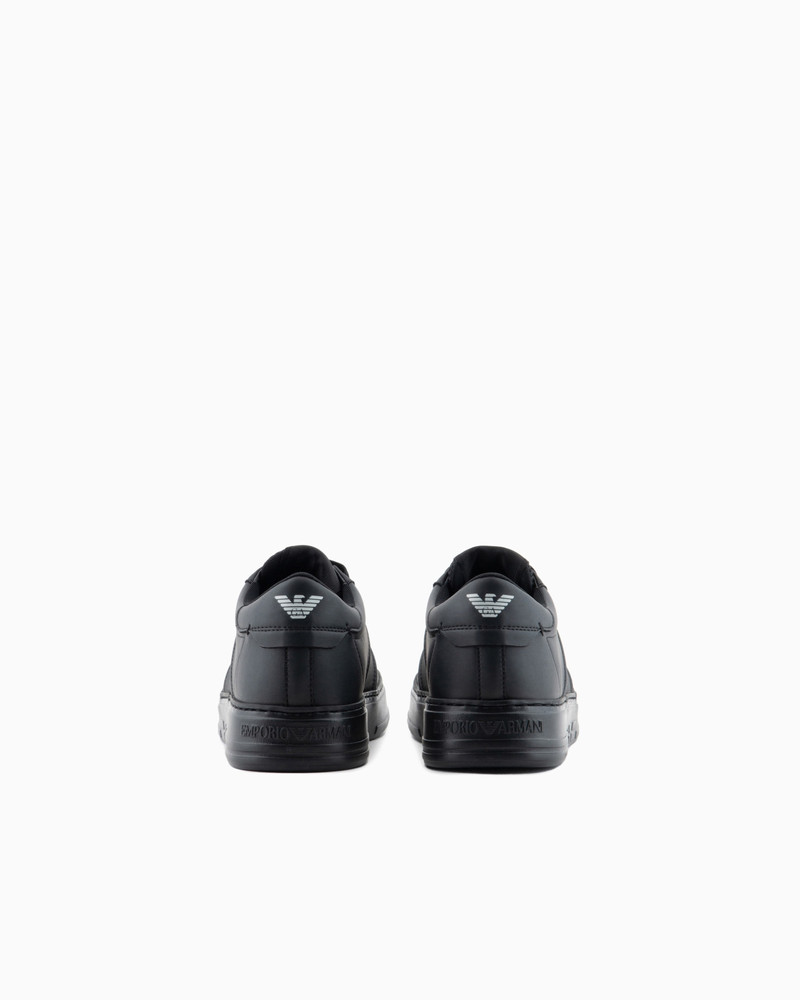 EMPORIO ARMANI Leather sneakers with logo detail outlook