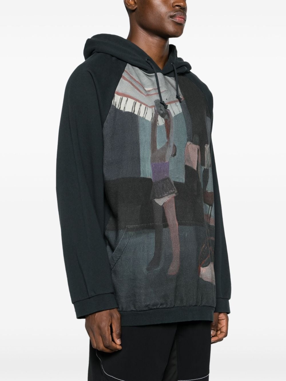 graphic-print cotton hoodie - 3