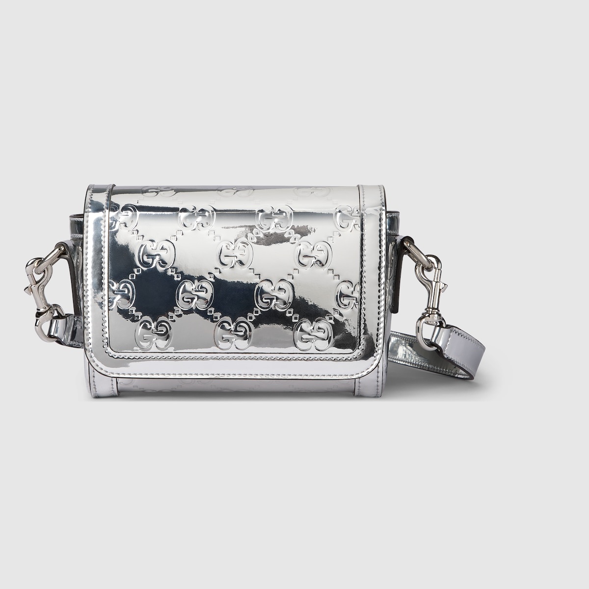 Mini embossed GG shoulder bag - 1