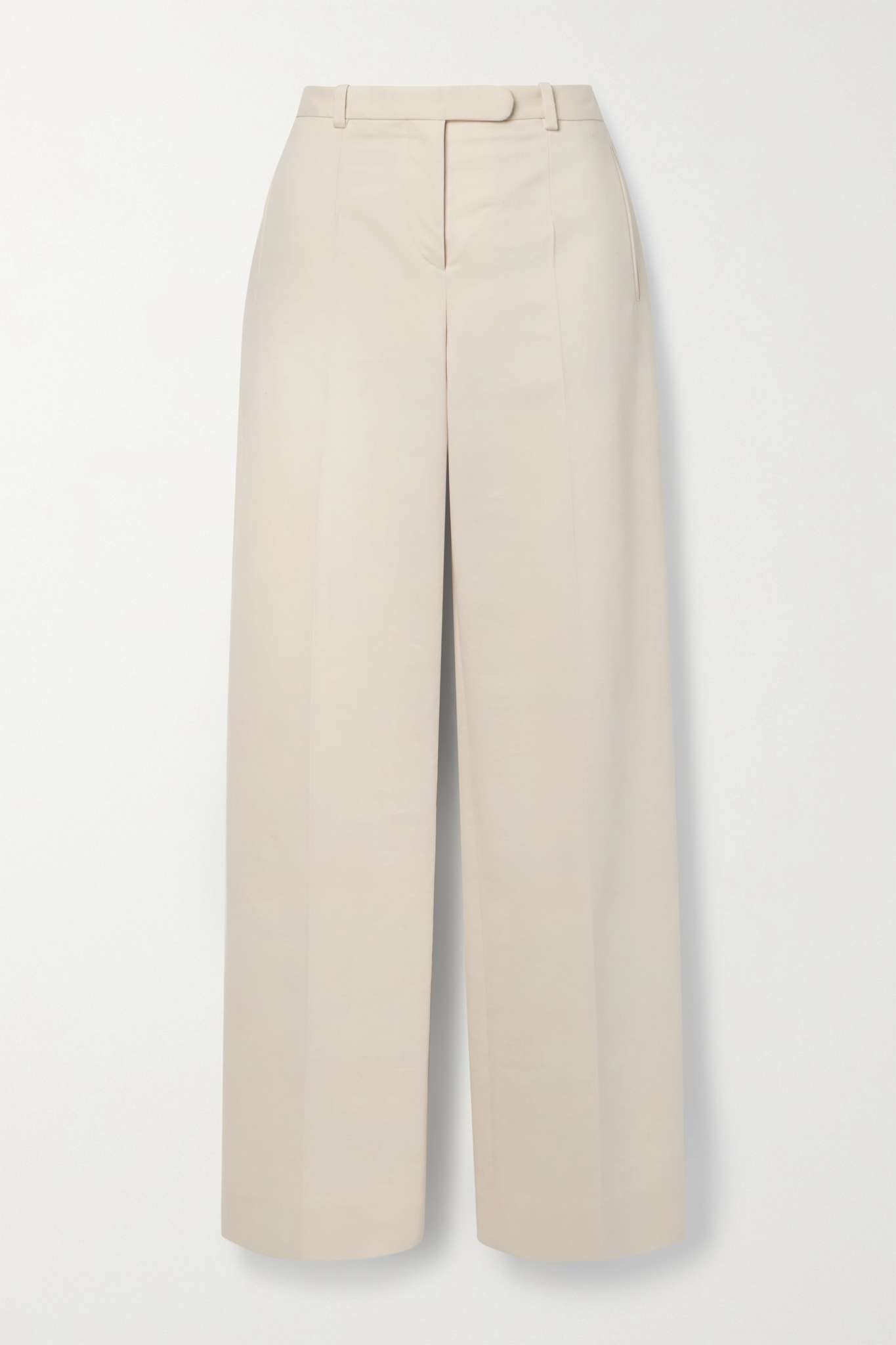 Banew pleated cotton and wool-blend straight-leg pants - 1