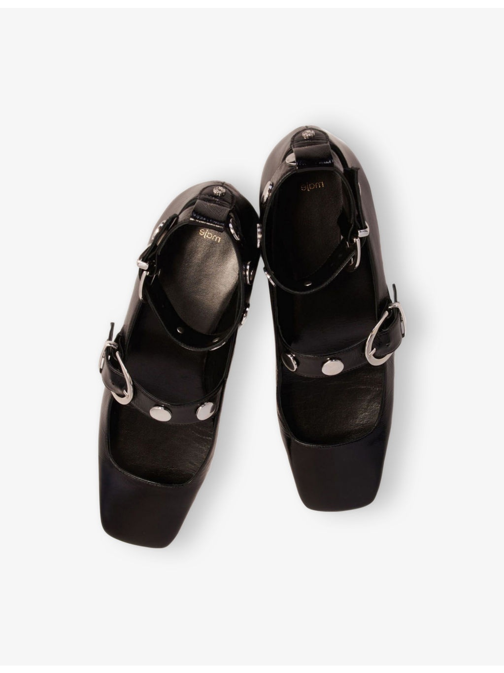Studded Square-Toe Leather Mary Jane Pumps - 2