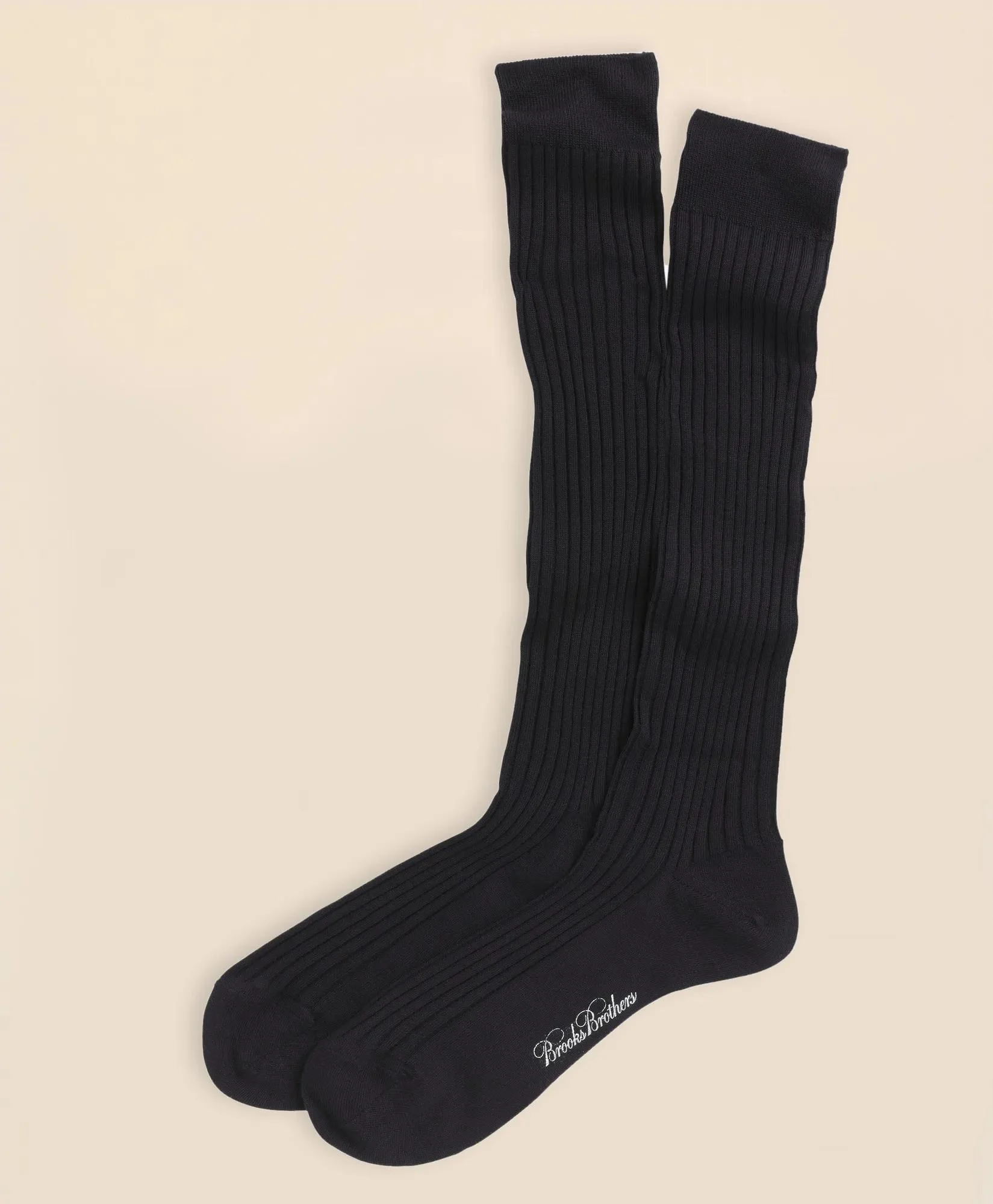 Merino Wool Ribbed Over-the-Calf Socks - 1