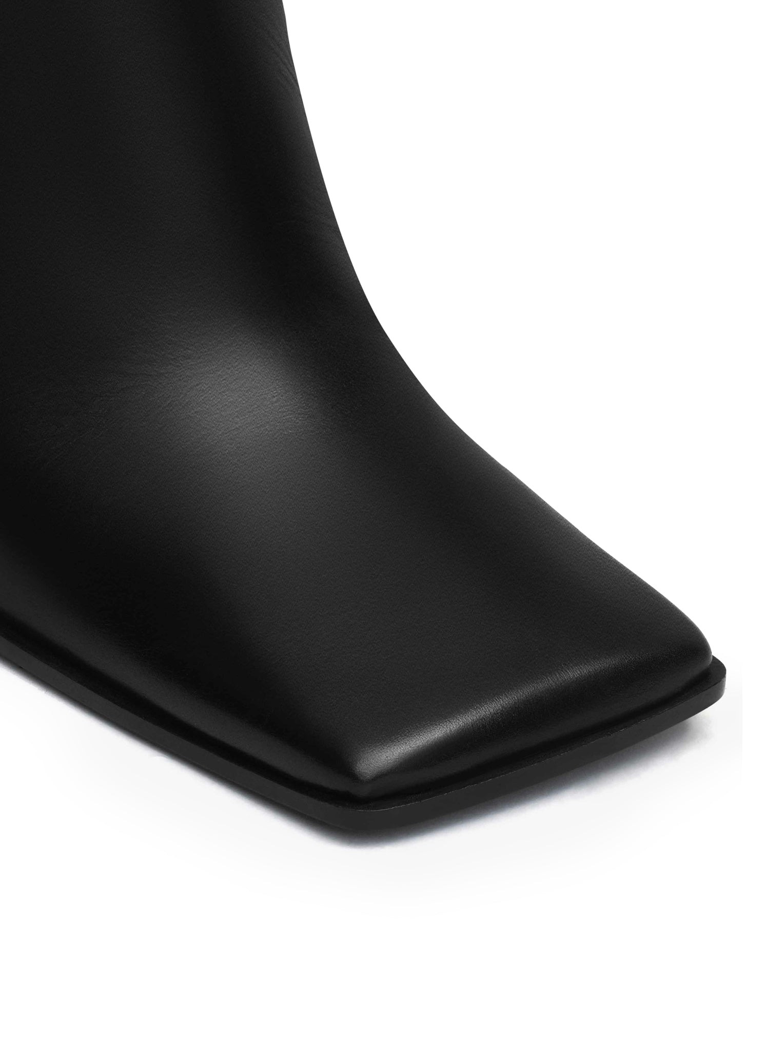 SQUARE LEATHER ANKLE BOOTS - 4