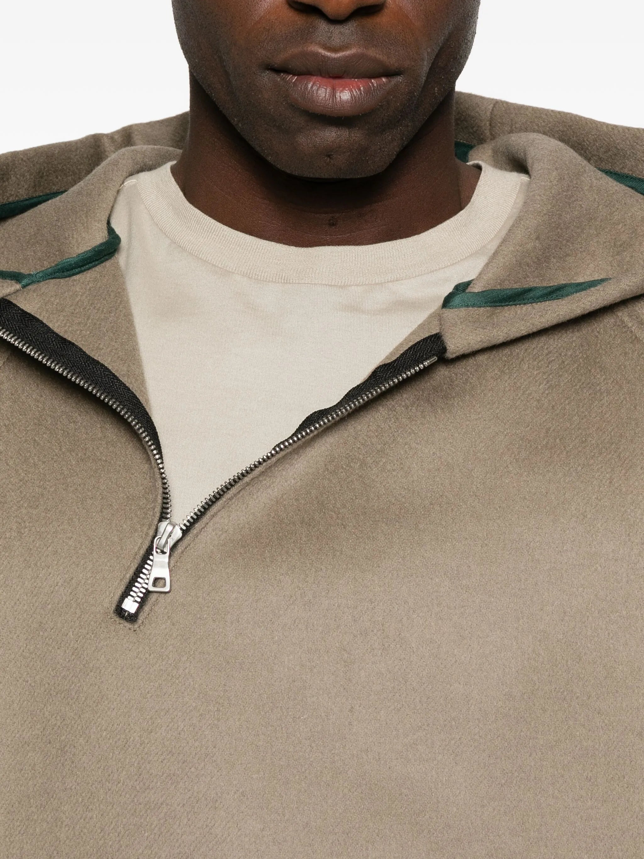 half-zip knitted hoodie - 5