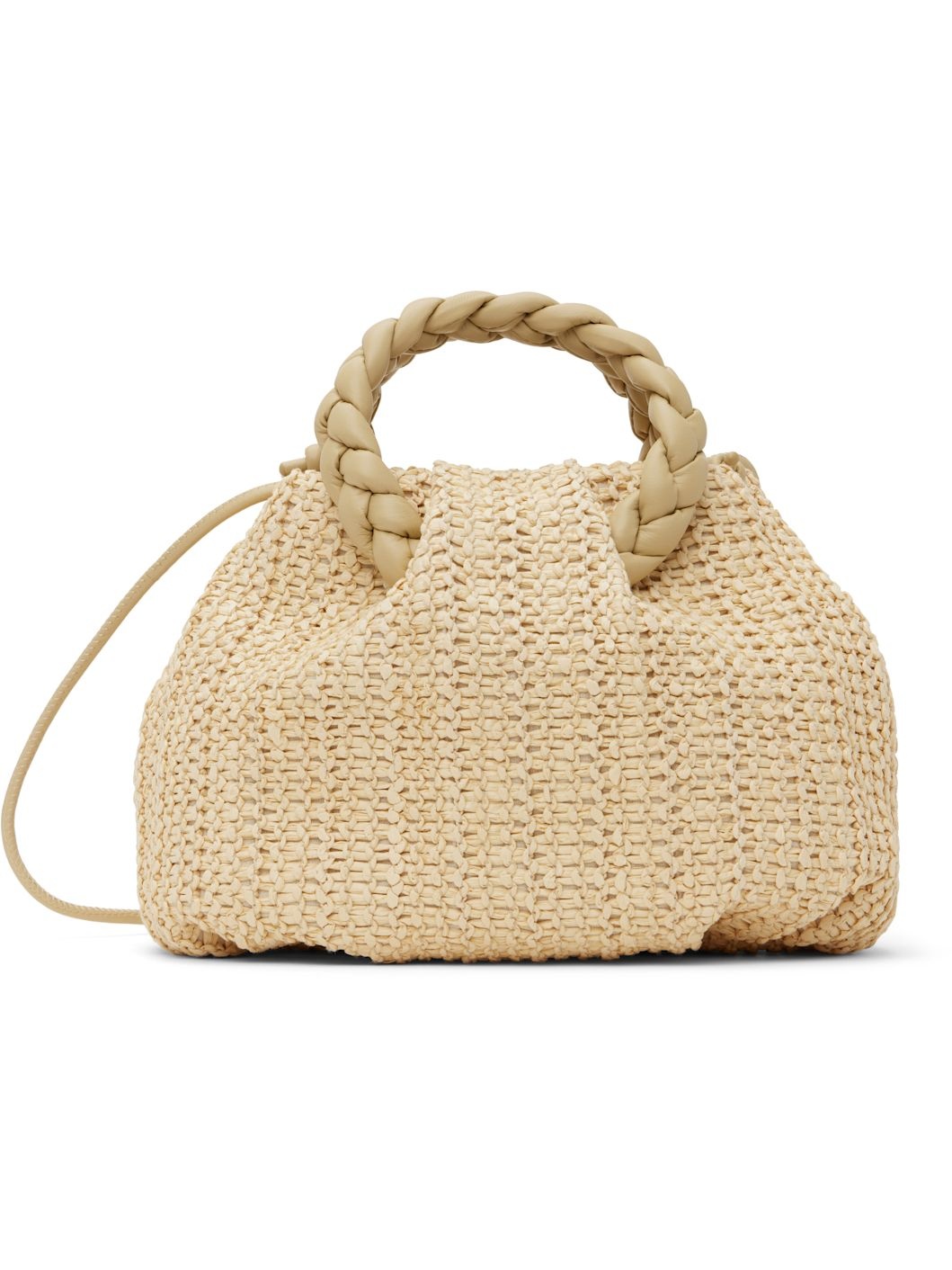 Beige Bombon Medium Raffia Bag - 1