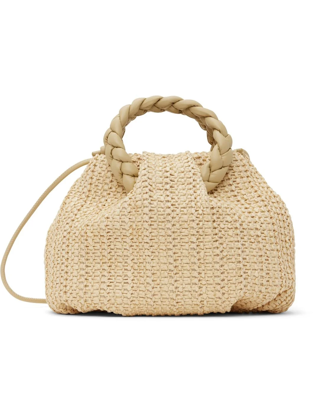 Beige Bombon Medium Raffia Bag - 1